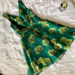 eShakti Emerald Floral Print Fit & Flare
